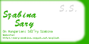 szabina sary business card